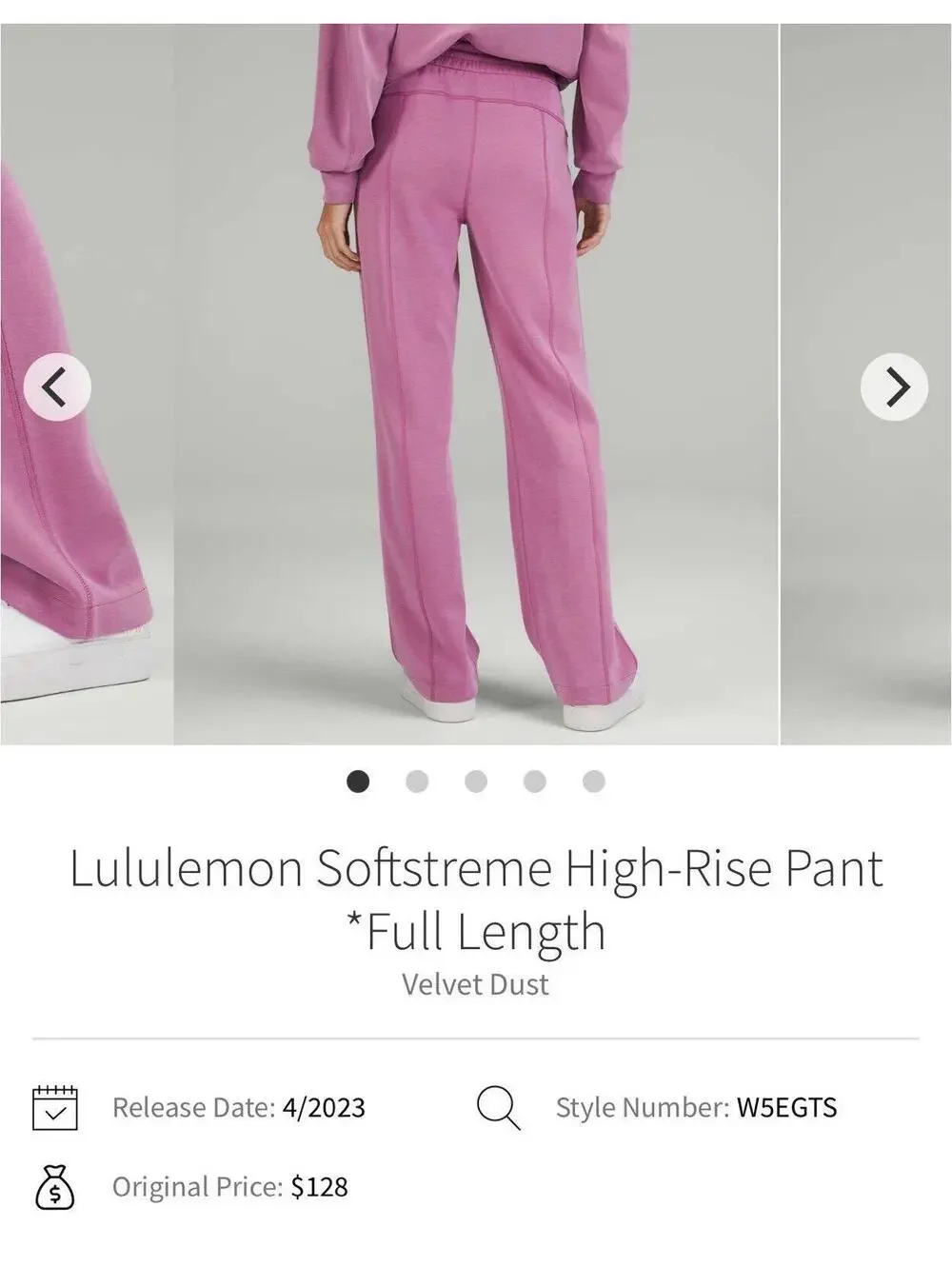 Lululemon Softstreme High-Rise Pant *Full Length 31in inseam Pink size 4. EUC